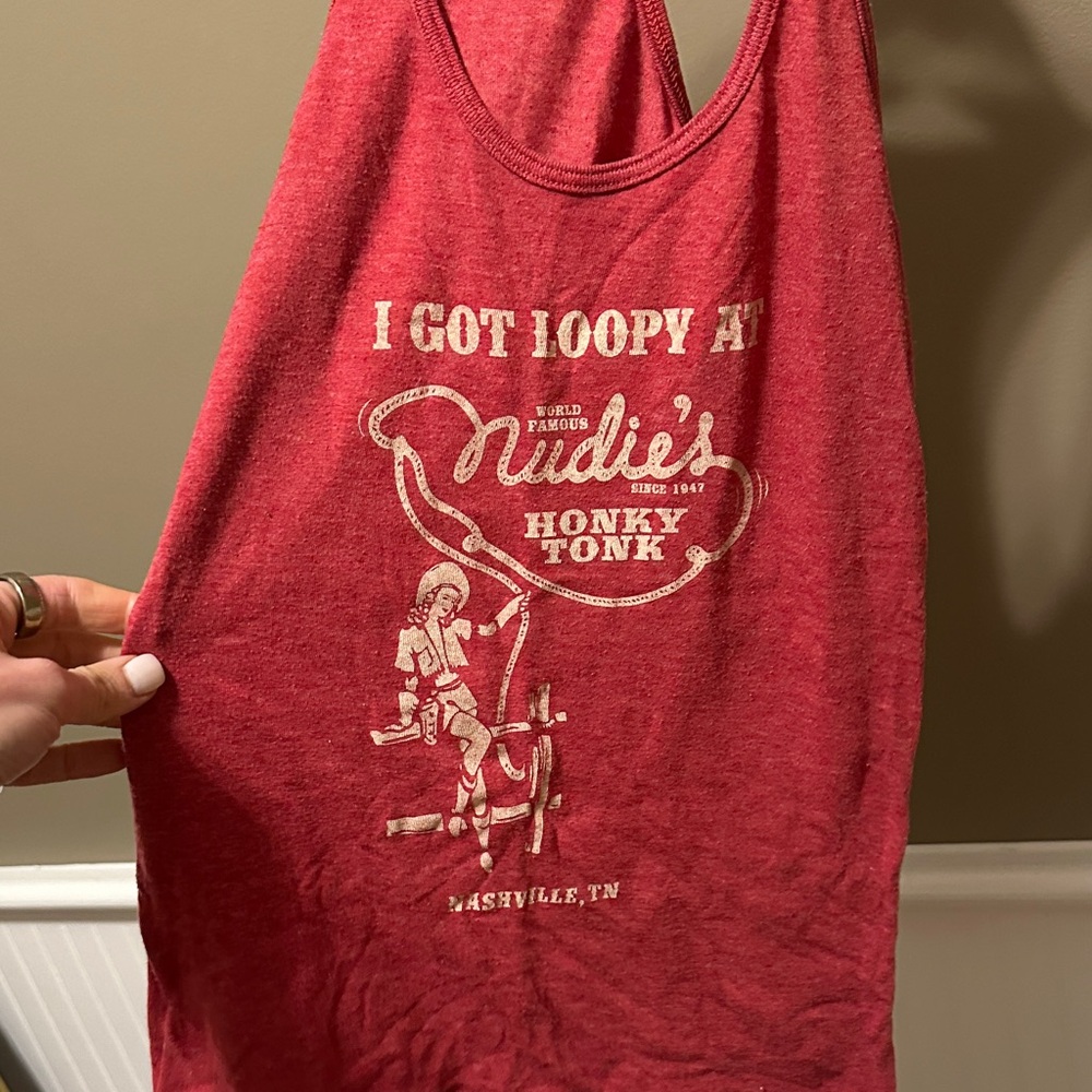 Honky Tonk Red Graphic Tank Top